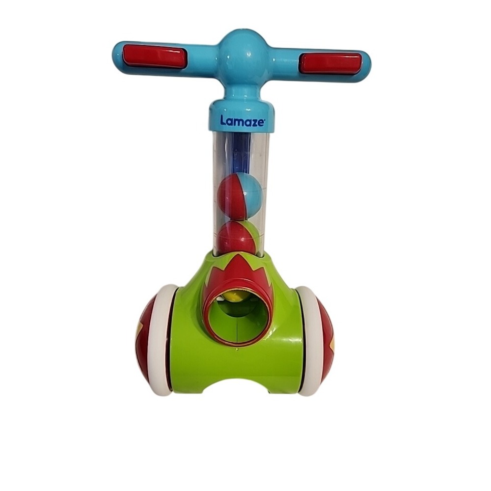 Lamaze Bop & Pop Musical Push Toy Walker with 4 Balls Green Blue Red